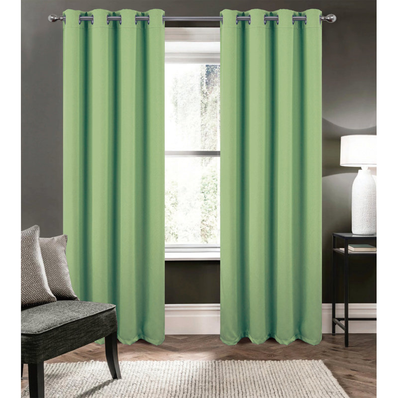 Oakley Embossed Room Darkening Window Curtain, Sage, 52" W x 90" L