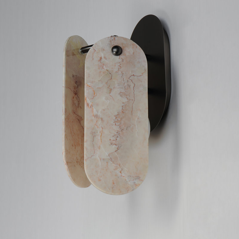 Megalith 1 - Light Armed Sconce, Gunmetal/Rose Jade