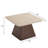 Modern Rectangular Travertine Textured Stone Coffee Table With Solid Wood Base For Living Room-244173190