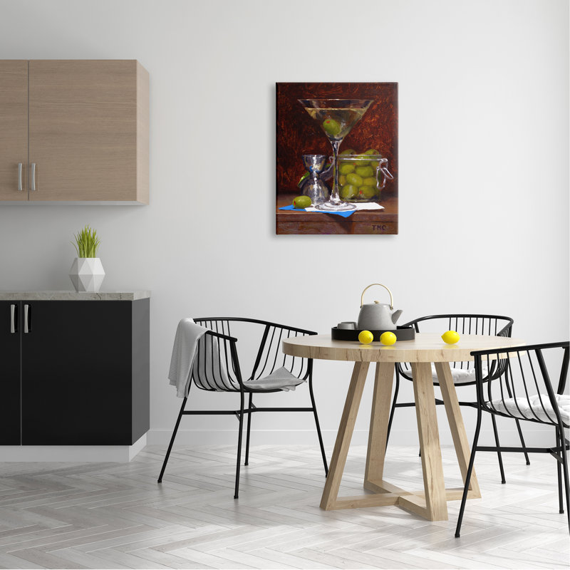 Olive Martini Cocktail Bar Dark Still Life par Todd M. Casey - Peinture, Toile tendue, H 20 po x l 16 po x P 1,5 po