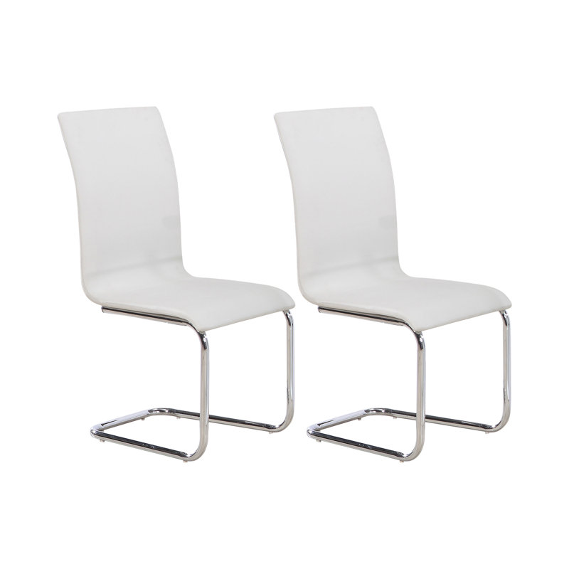 Upholstered Cantilever Chair, White