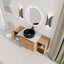 Meuble-lavabo mural 54 po avec lavabo d'art en céramique et 2 tablettes de rangement, 2 portes à fermeture douce, emballage KD, contreplaqué-267257139