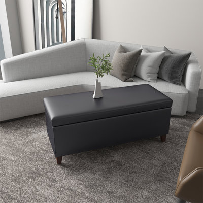 Faux Leather Lift Top Storage Bench