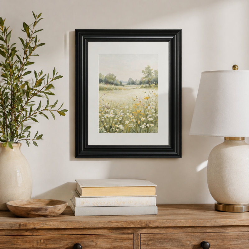 Cadre photo rétro noir avec passe-partout, table ou mur, Noir, 8 po x 10 po / 5 po x 7 po