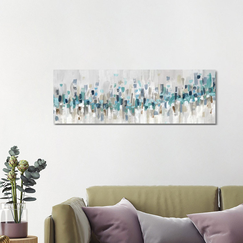 «Blue Staccato» par Inconnu - reproduction d'art, Toile tendue, H 16 po x l 48 po x P 1,5 po