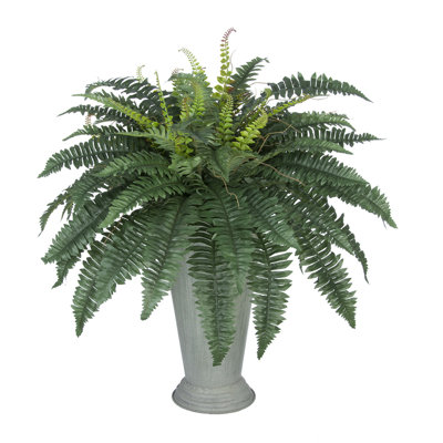 29'' Faux Fern Plant in Metal Pot