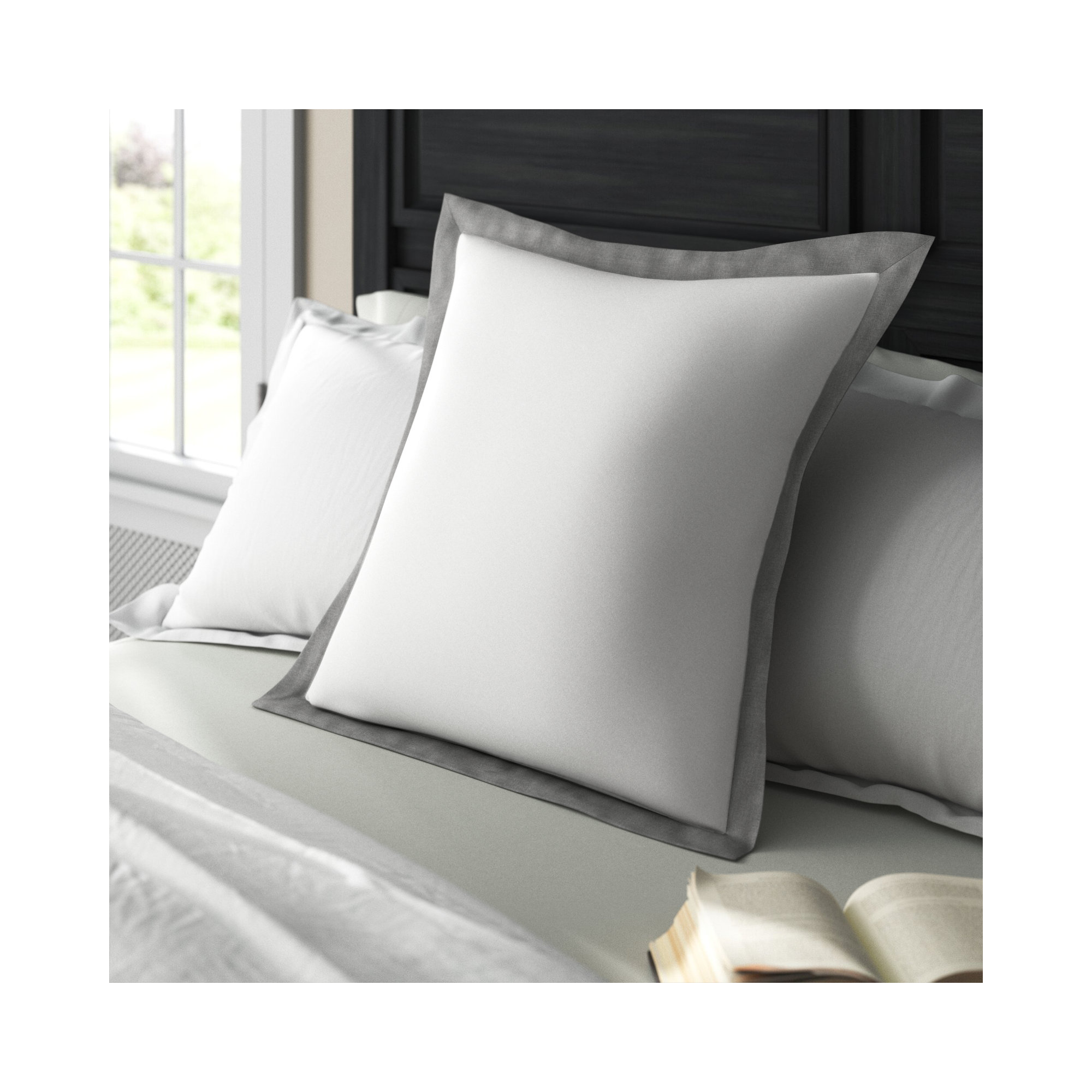 Farmborough Cotton Blend Sham, Dove, Euro