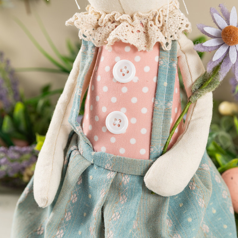 Lapin de Pâques 29,5 po en tissu avec pattes suspendues