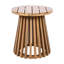 Table d'appoint ronde et durable en bois d'acacia, parfaite pour la cour, la pelouse et le balcon avec une finition en teck clair-1753548931