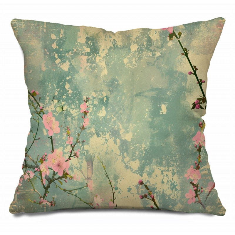 Coussin Cherry Blossoms, H 18 po x l 18 po