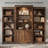 78.75'' Tall 3-Piece Retro Bookcase With 5-Color LED Lighting-1072574314