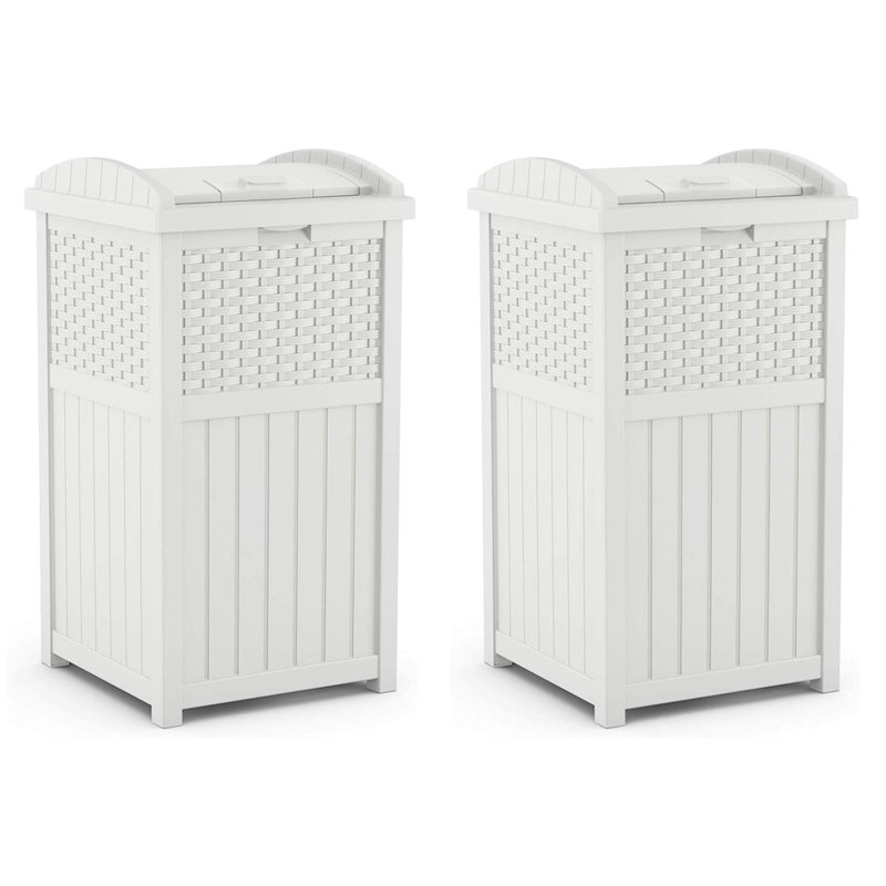 Resin Manual Lift Trash Can - 33 Gallons