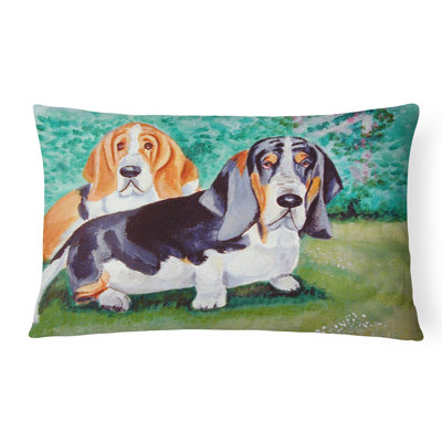 Coussin décoratif intérieur/extérieur double difficulté basset hound