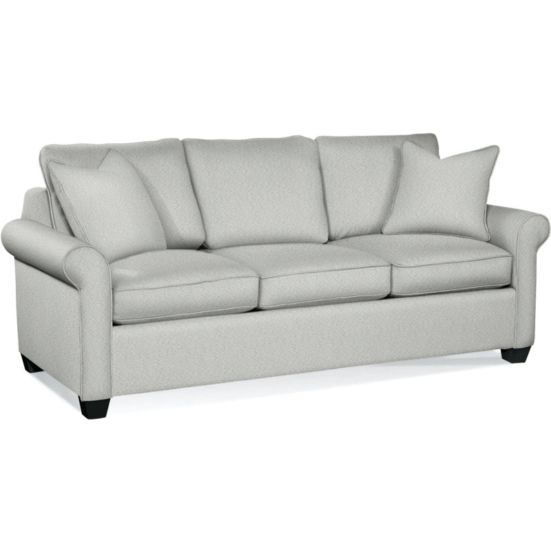 Park Lane Upholstered 81'' Sofa, Black Finish, Basic Grey; 0317-83