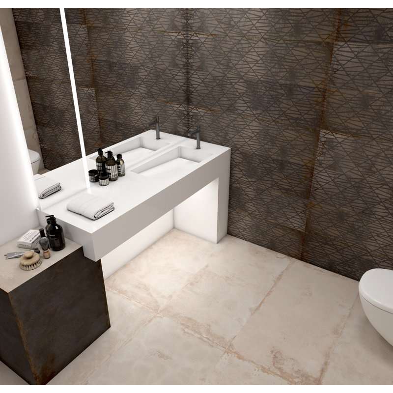 24" x 47" Porcelain Wall & Floor Tile, Pearl
