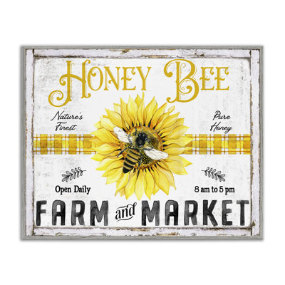 Rustic Honey Bee & Flower Giclee Art by Creatif Belle