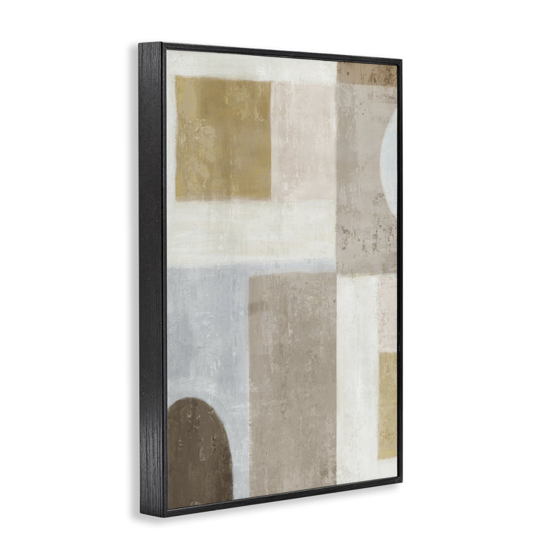 Subtil Drift Geometrics, giclée encadrée, design par Emma Peal, H 30 po x l 20 po, Giclée encadrée noir minuit