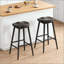 Tabourets de bar en bois massif, ensemble de 2 tabourets de comptoir à dossier en selle avec repose-pieds, chaises de bar rustiques de style Mid-Century pour îlot de cuisine et salle à manger