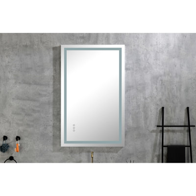 40"x 30" Led Bathroom Mirror, Fog, Dimmable With 3 Color Options, Memory, Improves Implementation Of Skincare And Makeup Schemes Vanity In Tones, Appearance