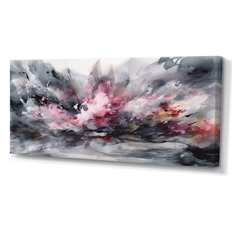 «Evolving In Pink Grey», impression sur toile, Toile tendue, H 28 po x l 60 po x P 1,5 po