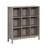 Engineered Wood Transitional Bookcase With 9-Cube, Gray-1355338543