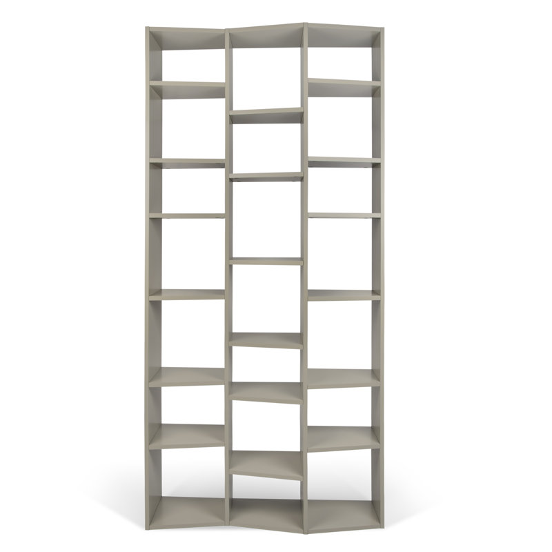 Napolitano Geometric Bookcase, Matte Grey