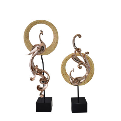 Ensemble de statues paon 2 pièces Feryal: 11 po x 6 po x H 28 po