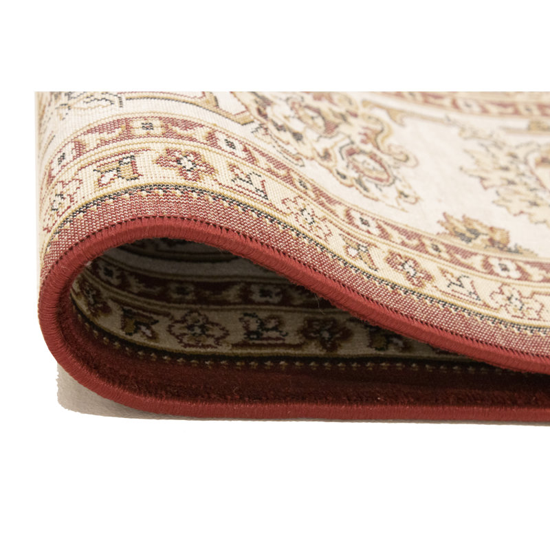 Tapis rouge traditionnel 4X6, Rectangle 5 pi 2 po x 7 pi 9 po