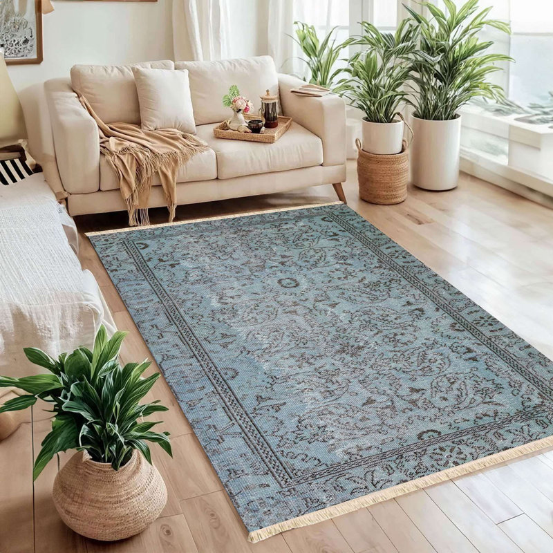 Tapis bleu azur