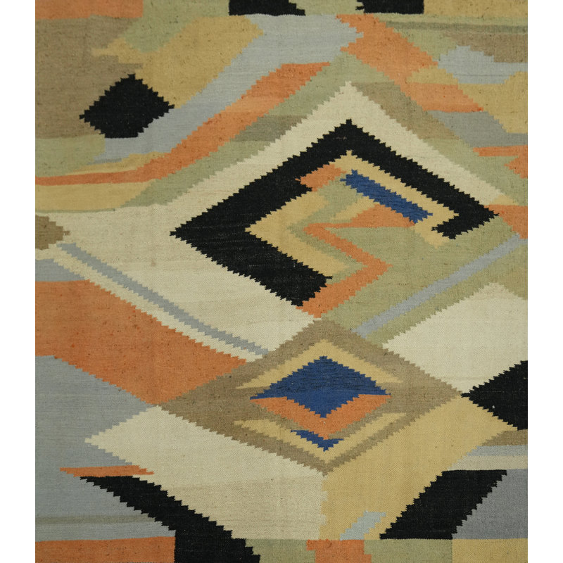 Tapis carré en laine Kilim