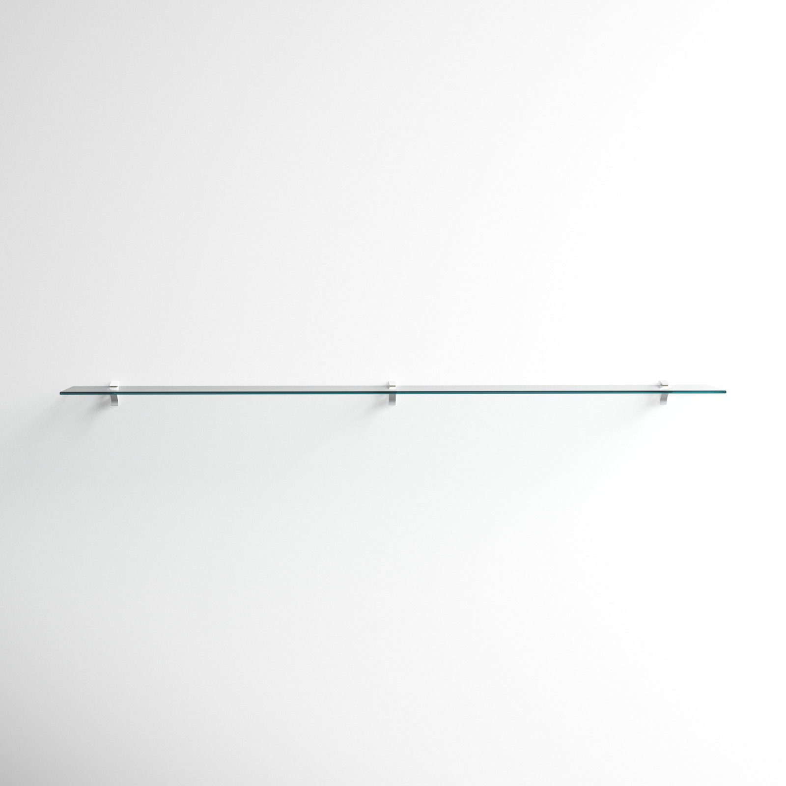 Electra Glass Wall Shelf, White, 2.86" H x 36" W x 10.5" D
