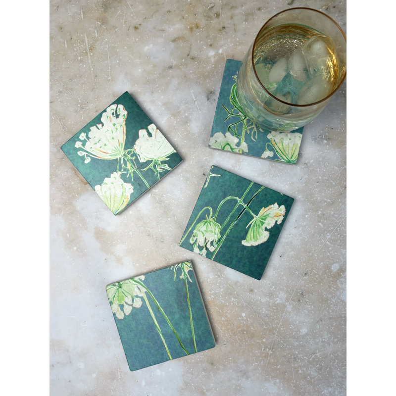 Marble Square 4 Piece Coaster Set