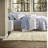 Luxurious Blue Floral Bedding Sets, Polyester Comforter For Home