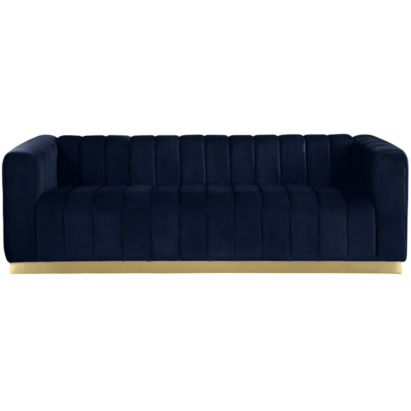 Canapé à accoudoirs tuxedo 86,5 po Tyneside, Bleu marine