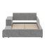 Lit tapissier au sol, lit d'enfant avec bureau de chevet et petit tabouret rond-1052588868-1052588869