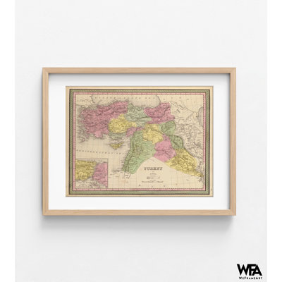 «Turquie en Asie 1849» par cartes anciennes, impression de carte ancienne de la Turquie, décor de carte du Continent asiatique, art mural grand bureau, carte de Turquie antique