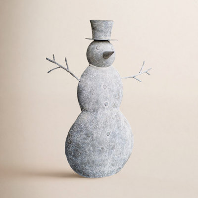Rustic Metal Snowman Figurine