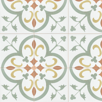 Revival 8" x 8" Ceramic Patterned Wall & Floor Tile