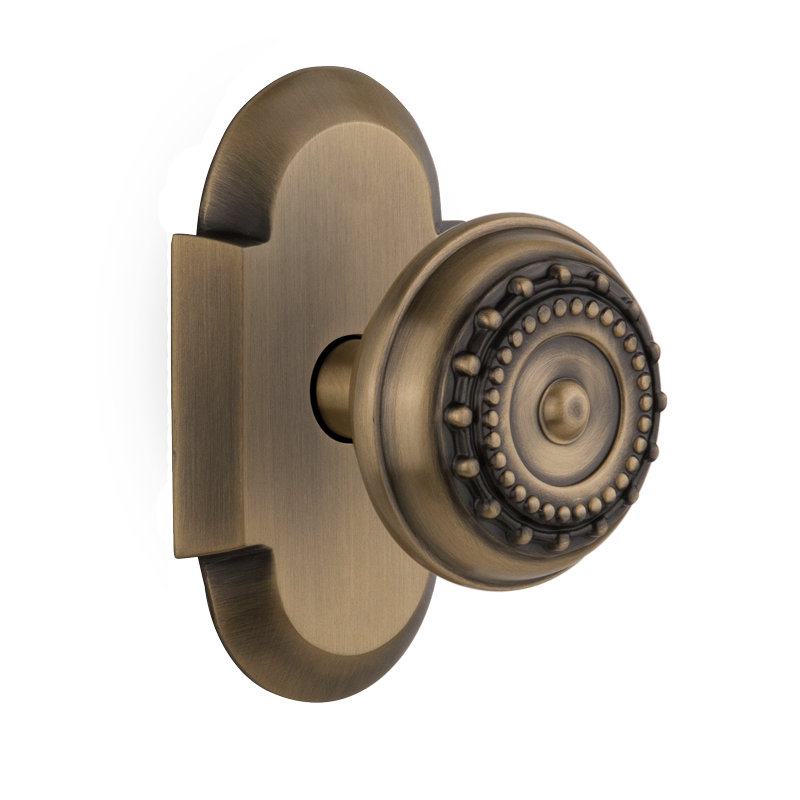 Cottage Plate with Meadows Door Knob, Antique Brass