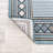 Hermindo High-Low Modern Diamond Border Blue/Ivory Indoor/Outdoor Rug-1832892147
