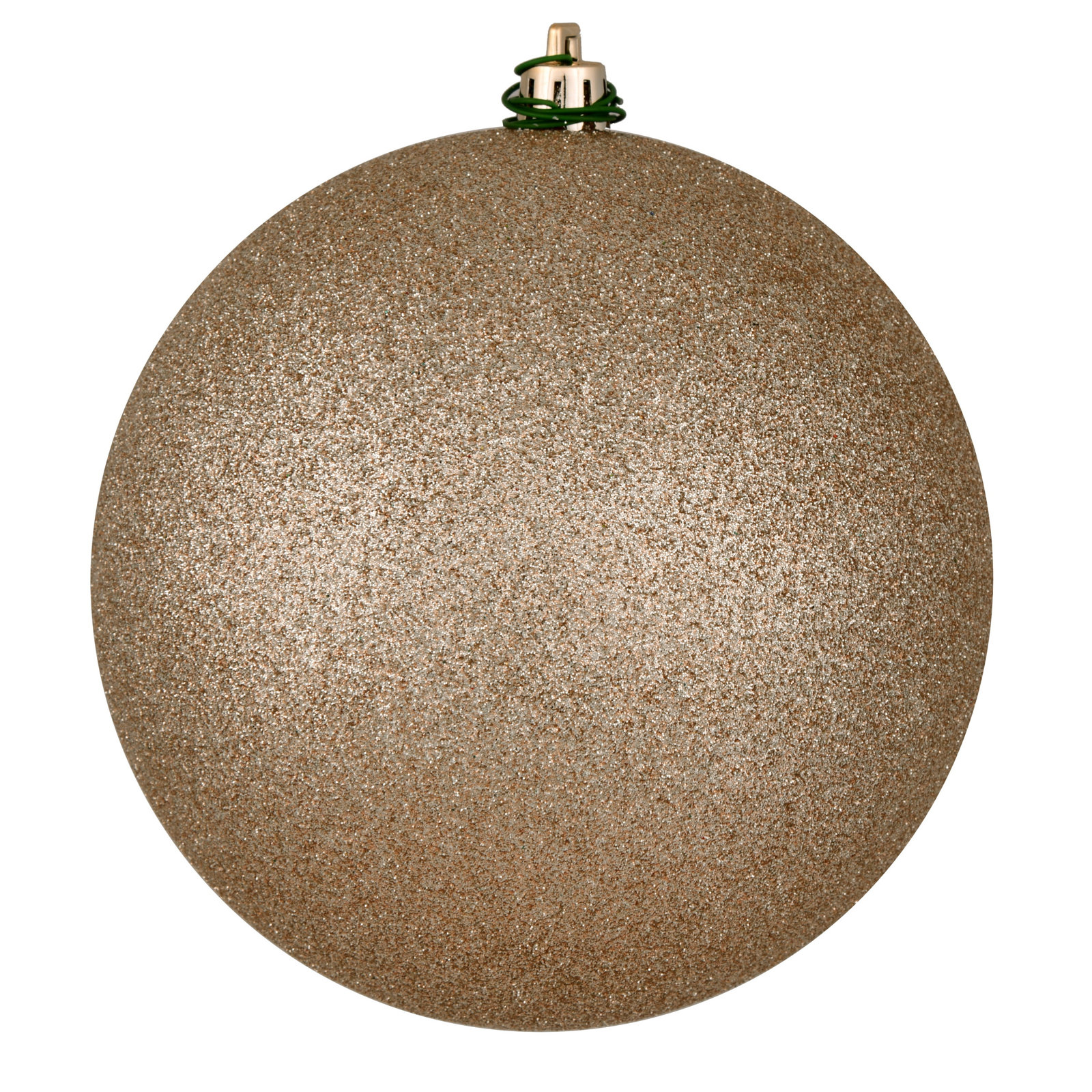 Holiday Décor Ball Ornament, 2.75" H x 2.75" W x 2.75" D, Oat Glitter