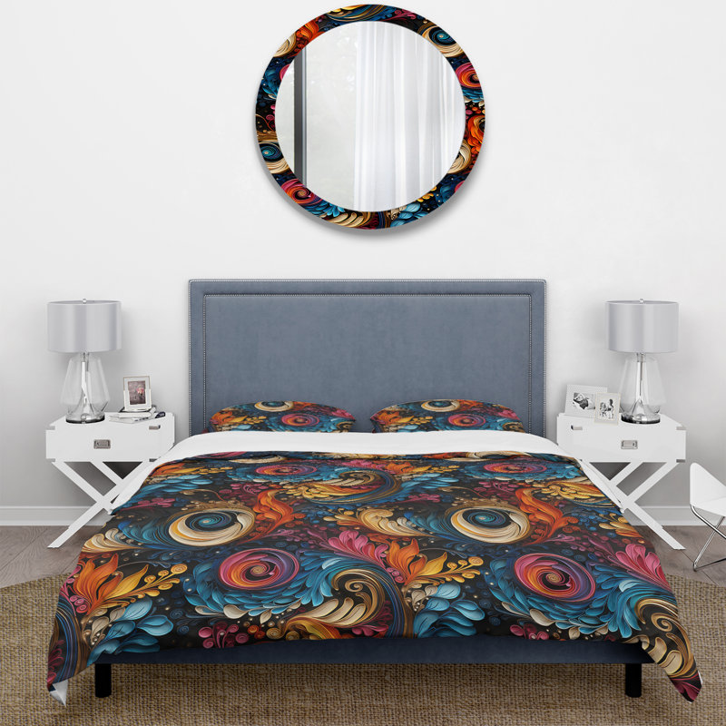 Ensemble de housse de couette Contemporary Fusion Paisley, Housse de couette simple + 1 taie décorative stan