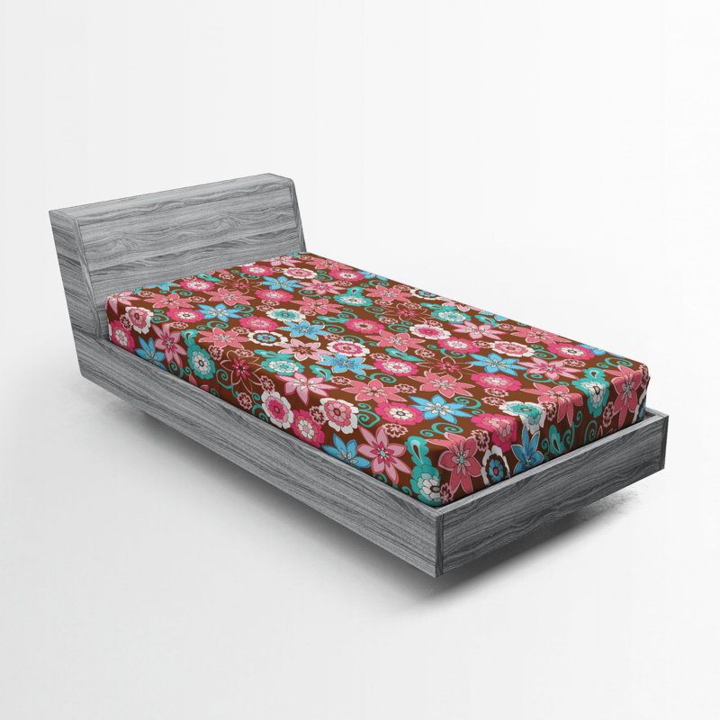 Microfiber Floral Fitted Sheet, Twin XL Fitted Sheet