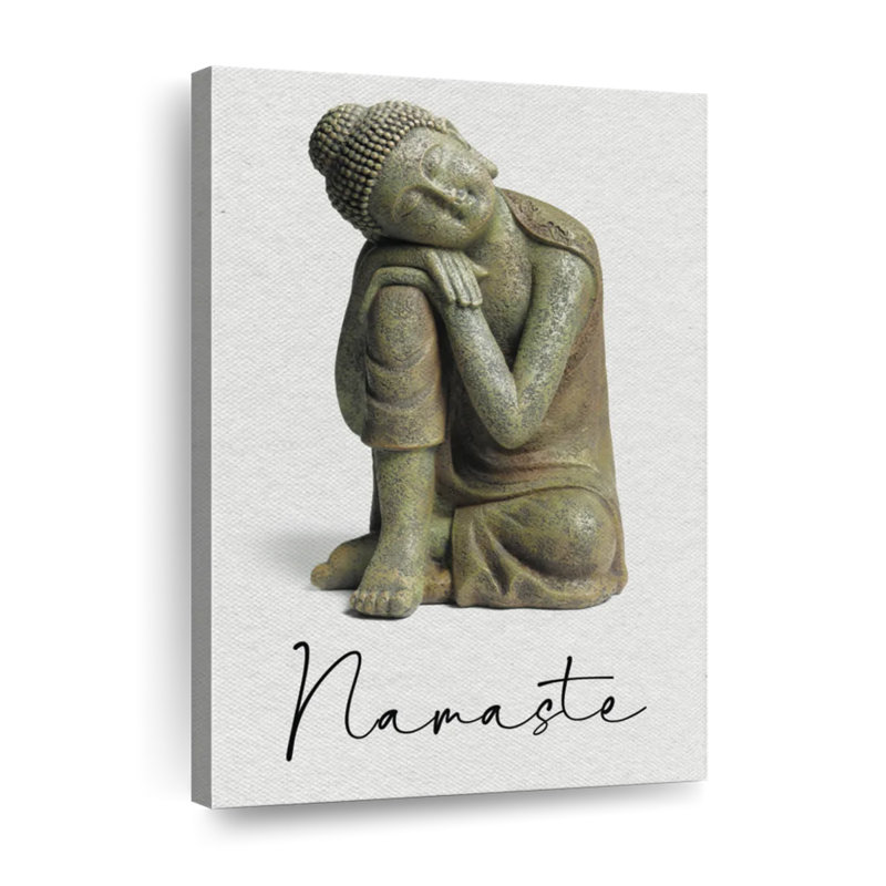 Namaste assis Bouddha sur toile, H 24 po x l 16 po x P 1,25 po