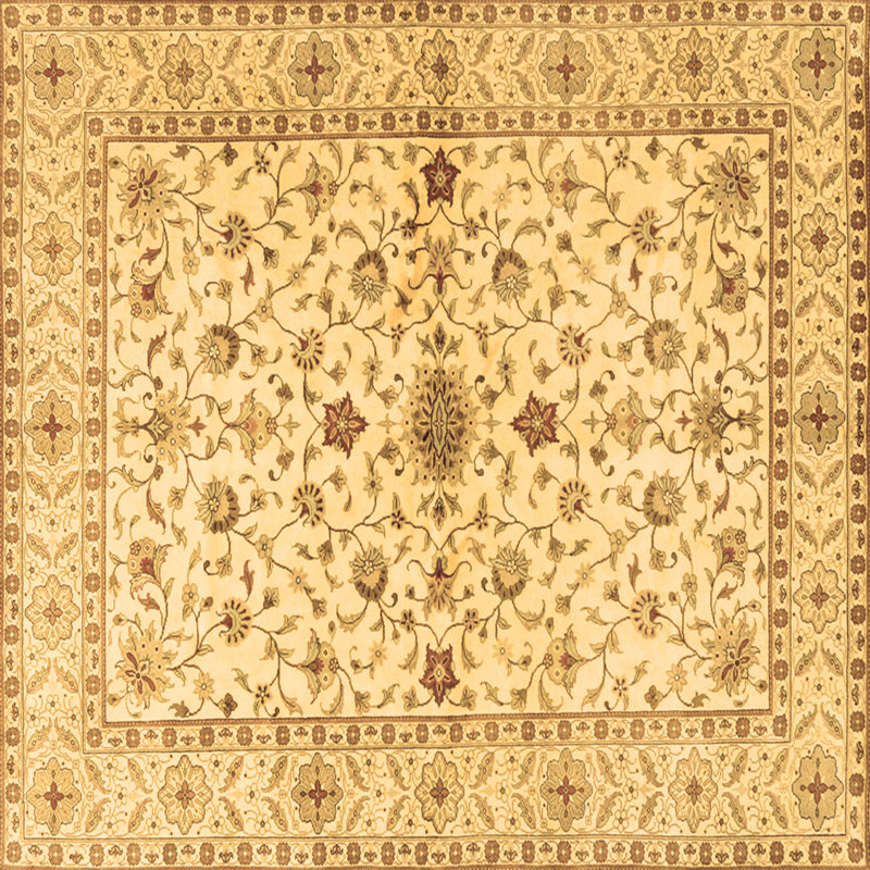 Tapis oriental carré en laine / polyester tissé à la machine 4 pi x 4 pi Jenyiah