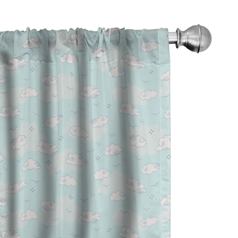 Nursery Semi-Sheer Rod Pocket Curtain Panels, 28" x 95"
