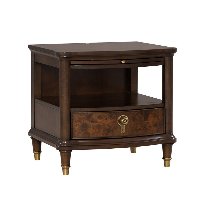 Table de bout moderne Westerham avec DEL - cerisier foncé