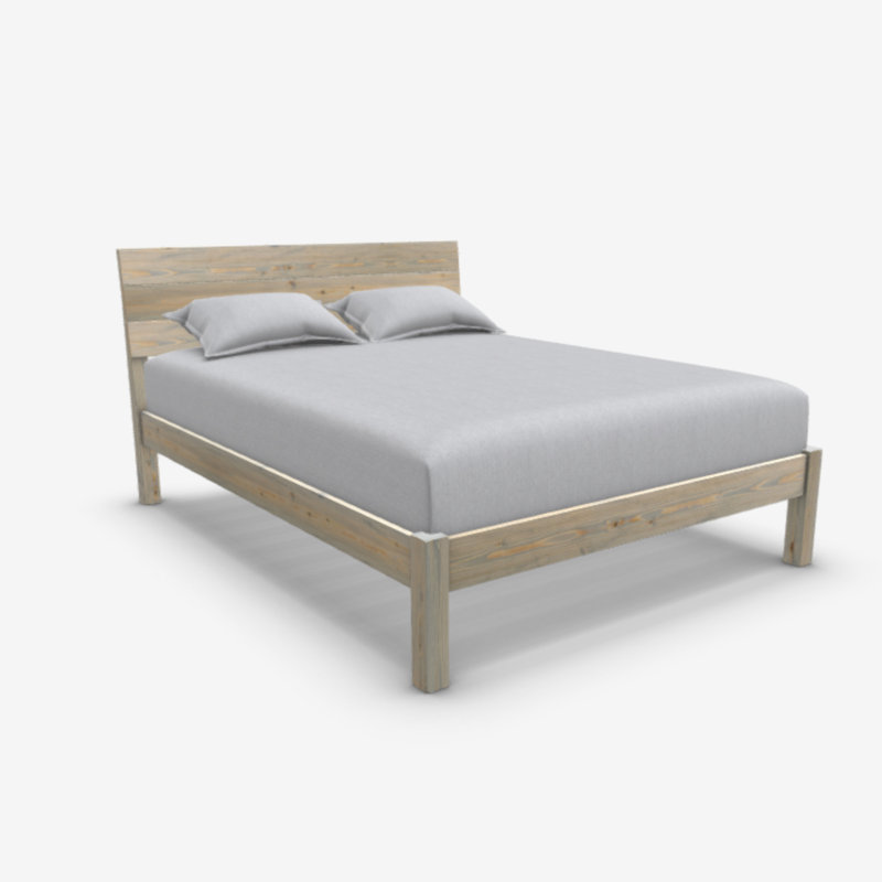 Ivor Solid Wood Bed, Kingsize (5'), Grey Wood