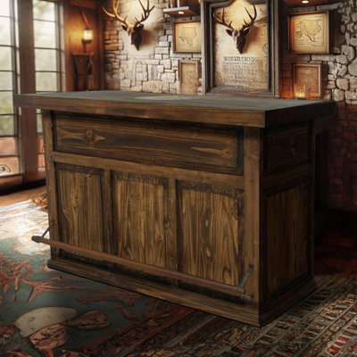 Solid Wood Bar with Stone Star by Millwood Pines