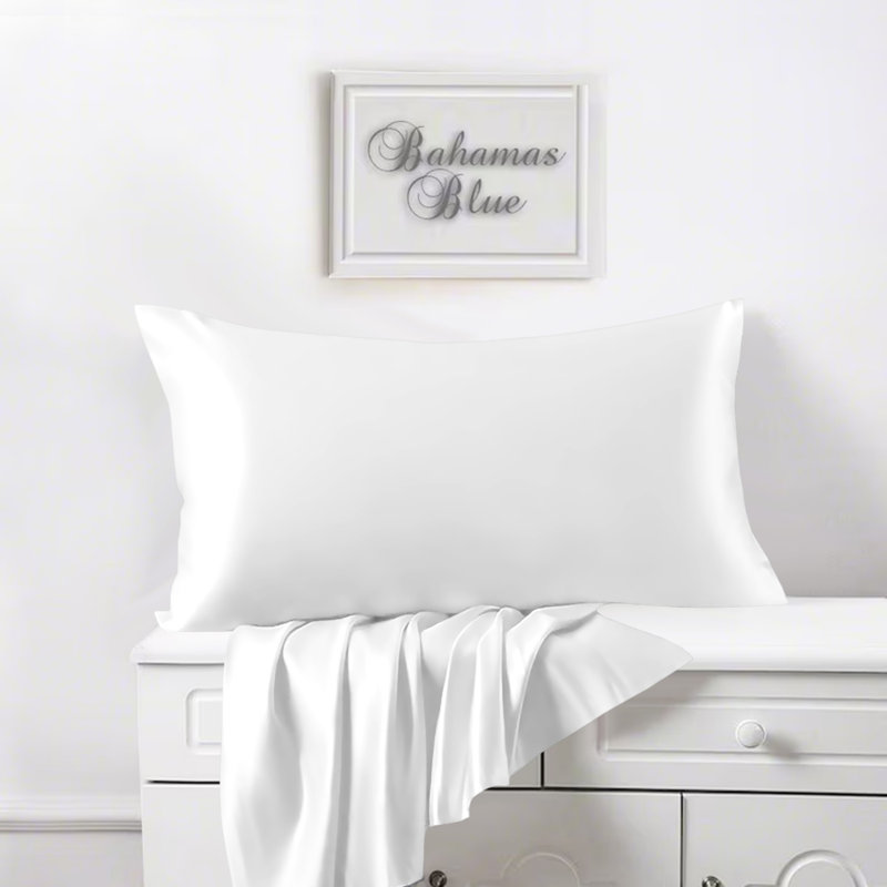 Luxury Satin Pillowcase Set of 2 - Silk Feel for Hair & Skin, Anti-Frizz & Cooling Effect, Ivory